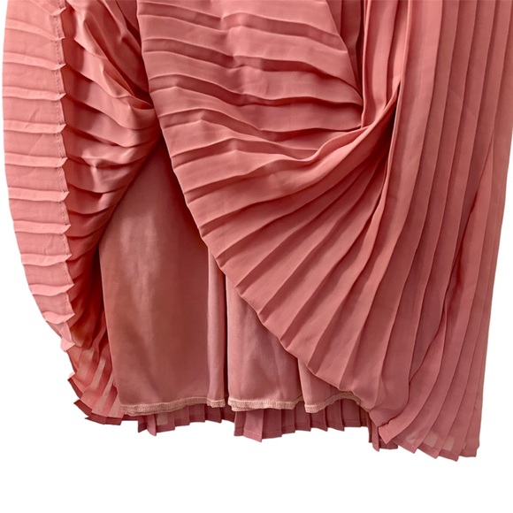 *NWT* PinkBlush Maternity Lace Top Pleated Chiffon Maxi Dress Black & Blush/Pink - Picture 9 of 13